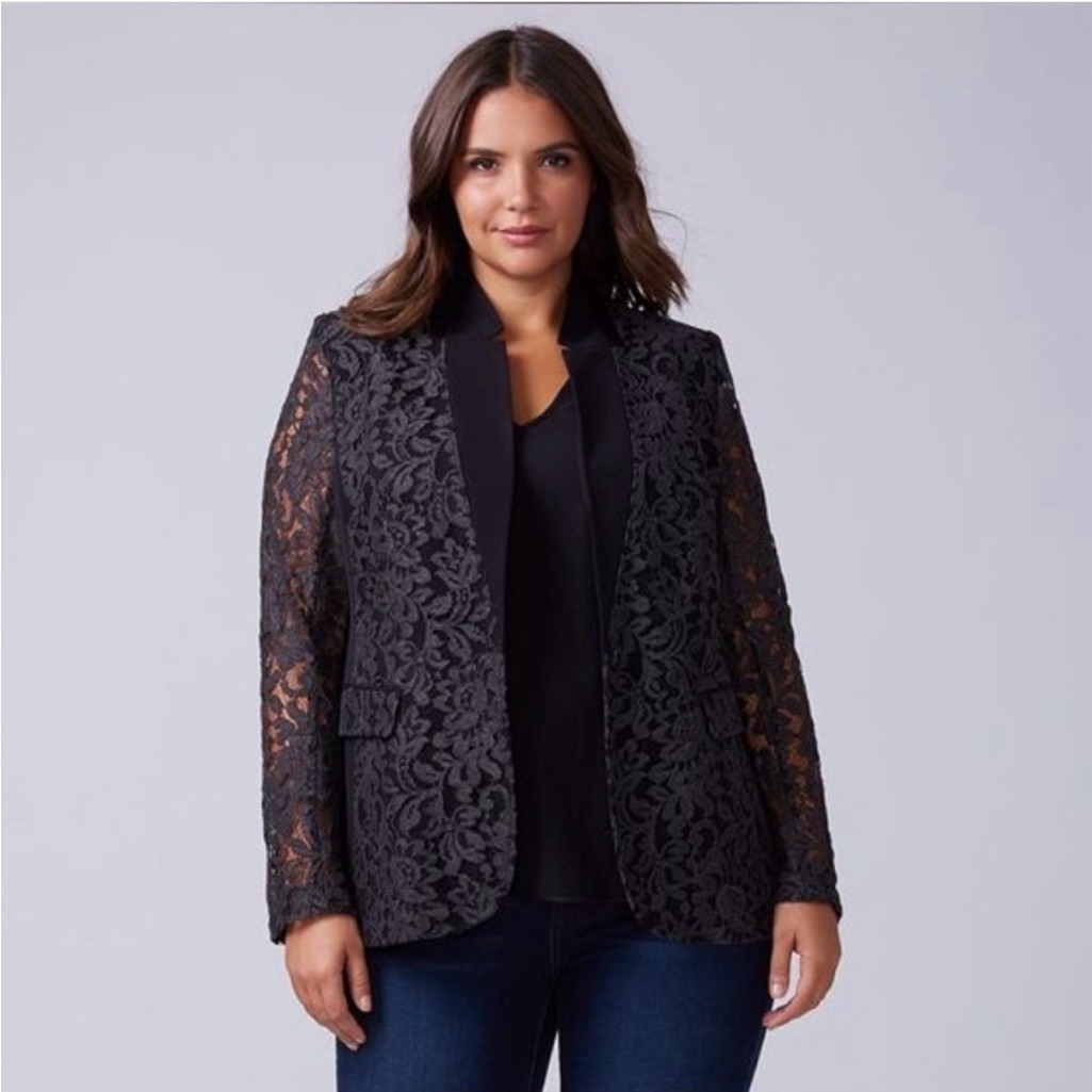 Lane Bryant The Bryant Blazer Lace Black Size 16